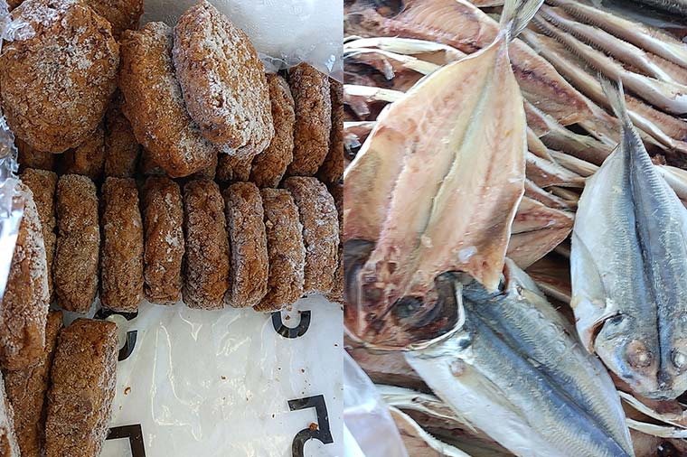 お百姓市場・海鮮詰め放題（いわしハンバーグ、魚）
