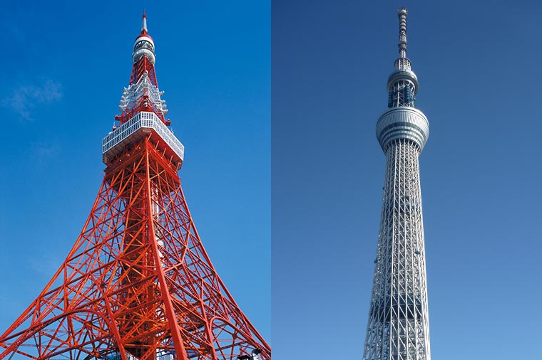 東京タワーとスカイツリー