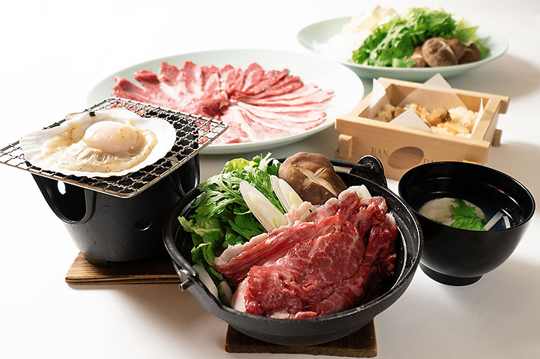 磐梯日光店・日光高原牛のすき鍋＆ほたて三昧・全体