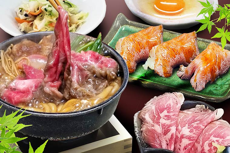 近江牛すき焼膳と近江牛寿司