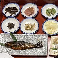 山菜を使った昼食