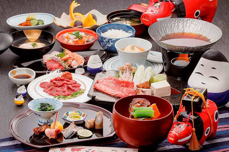 丸峰観光ホテル夕食・会津の会席料理