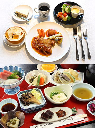 上：カテッジイン・レストラン/下：丁田屋ゆば料理