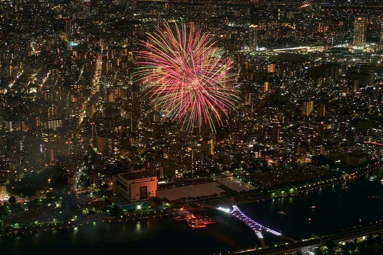 隅田川花火大会・東京スカイツリーから